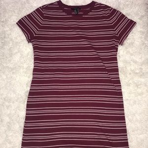 MAROON T SHIRT DRESS